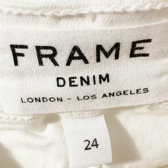 Frame Denim Blanc Jefferson Le High Skinny Distress White 🤍 Denim Jeans Holes - Picture 8 of 13